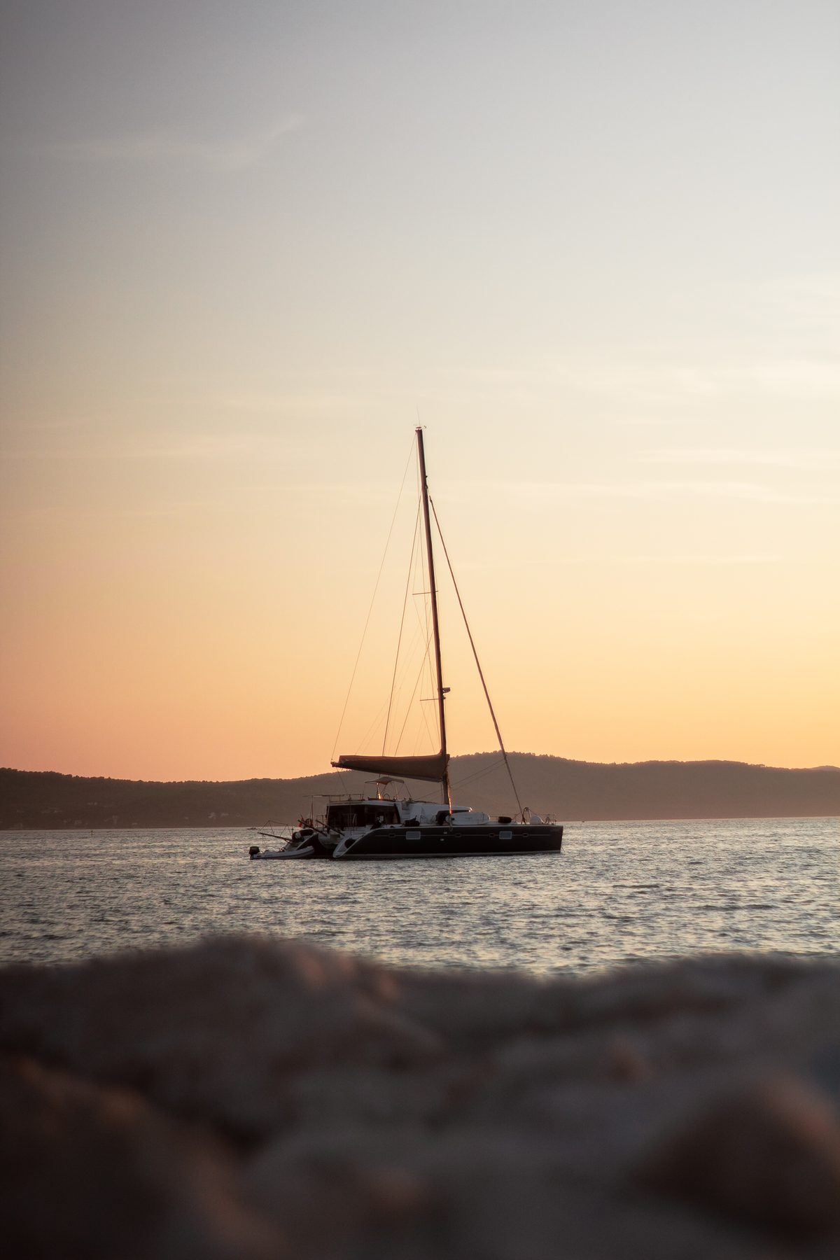 A private catamaran, illustrative stock photograph